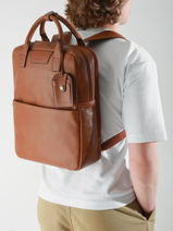 Leather Flandres Backpack Etrier Brown flandres EFLA8272-vue-porte