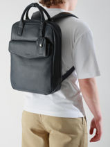 Sac  Dos Business Flandres 1 Compartiment Cuir Etrier Bleu flandres EFLA8271-vue-porte