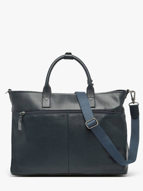 Leather Flandres Briefcase 1 Compartment Flandres Etrier Blue flandres EFLA8231 other view 4